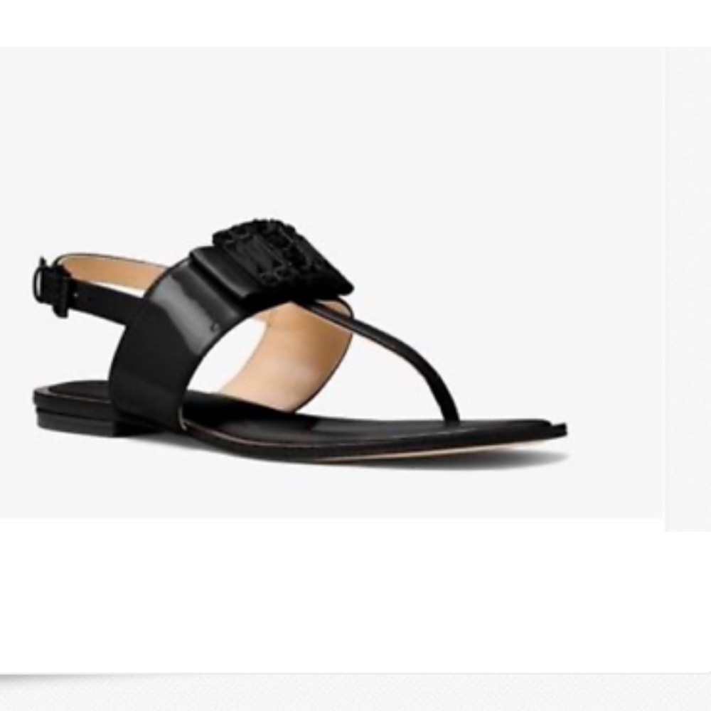 Michael Kors Michelle Thong Patent Leather Sandals - Picture 8 of 8